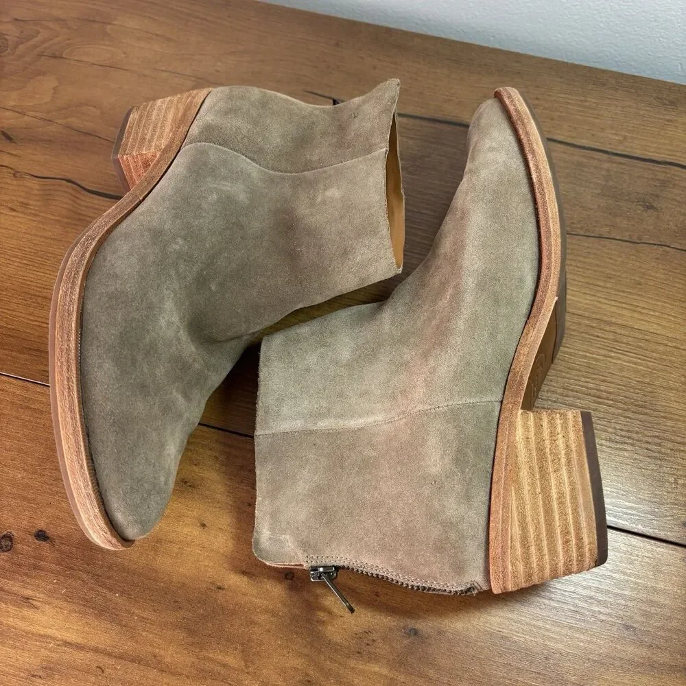 Kork-Ease Kecia Ankle Booties Womens Size 7M Brown Cordova Suede Casual Zip